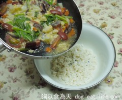 滑蛋鮮蔬佐牛肉